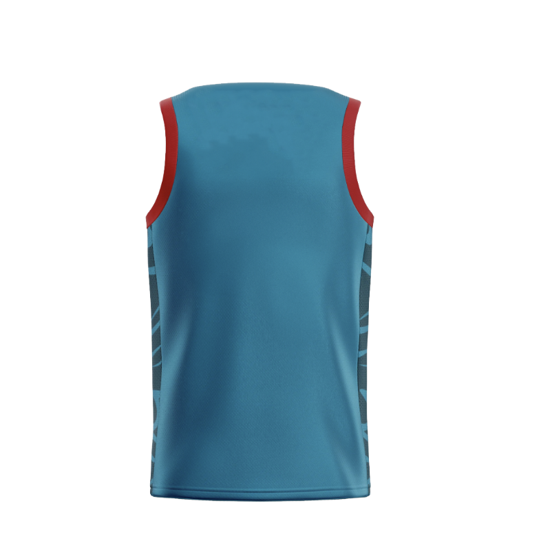 San Diego Sharks Basketball Jersey Blue Back