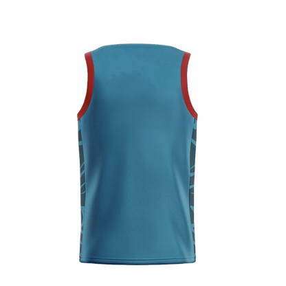 San Diego Sharks Basketball Jersey Blue Back