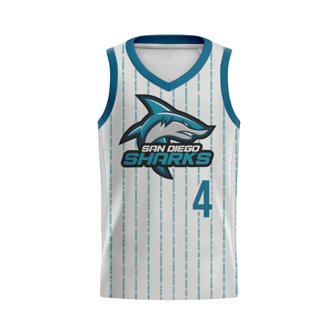YOUTH SAN DIEGO SHARKS AUTHENTIC PINSTRIPE JERSEY